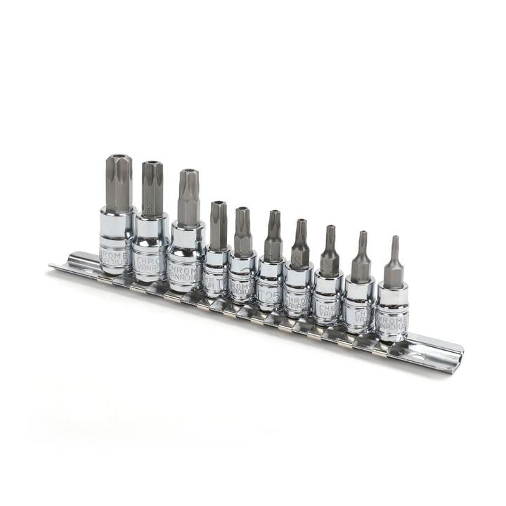 Mechpro Tamperproof Torx Socket Set 1/4In, 3/8In & 1/2In 10pc