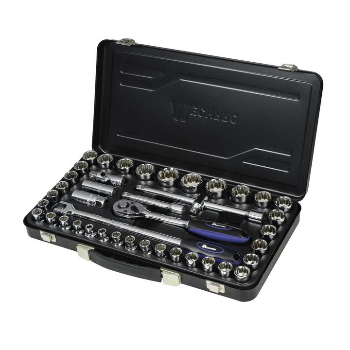 Mechpro Blue Socket Set Metric/SAE 1/2In Drive 42pc