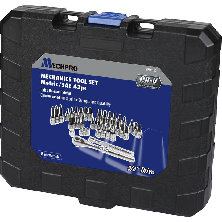 Mechpro Mechanics Tool Set Metric/SAE 42pc