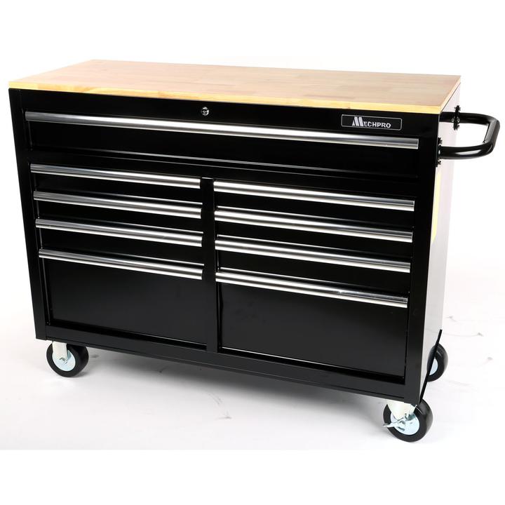 Mechpro Blue 9 Drawer Tool Trolley 46In Black