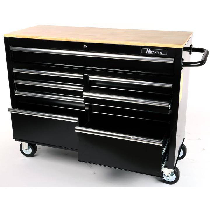 Mechpro Blue 9 Drawer Tool Trolley 46In Black