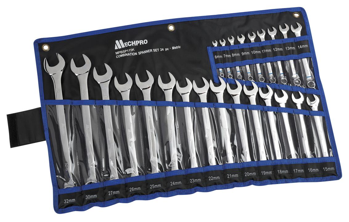 Mechpro Combination Spanner Set Metric 24pc MPBSP115K