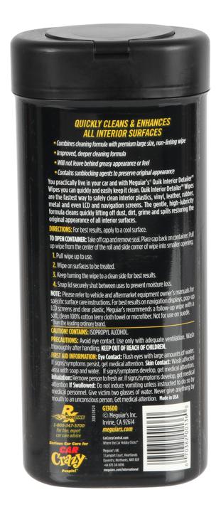 Meguiars Quik Interior Detailer Wipes 25 pcs G13600