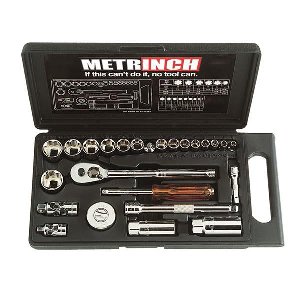 METRINCH Socket Set 1/4"" & 3/8"" Drive 25Pc MET-0300