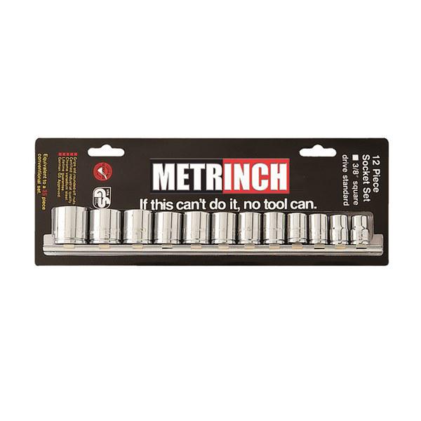METRINCH Socket Set 3/8"" Drive 12Pc MET-0320