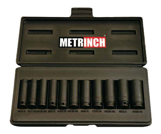 METRINCH Deep Impact Socket Set 3/8"" Drive 11Pc MET-2305