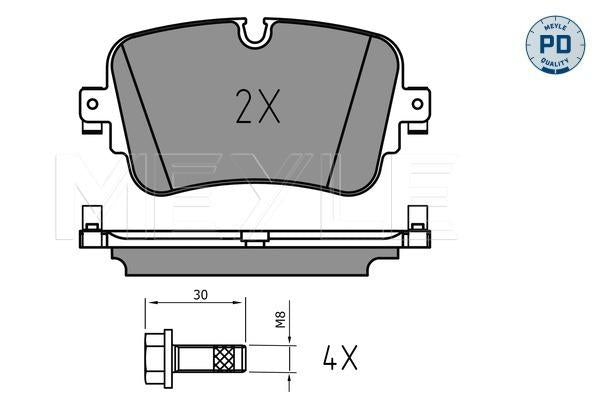MEYLE PD Brake Pad Set Rear 025 223 0717/PD