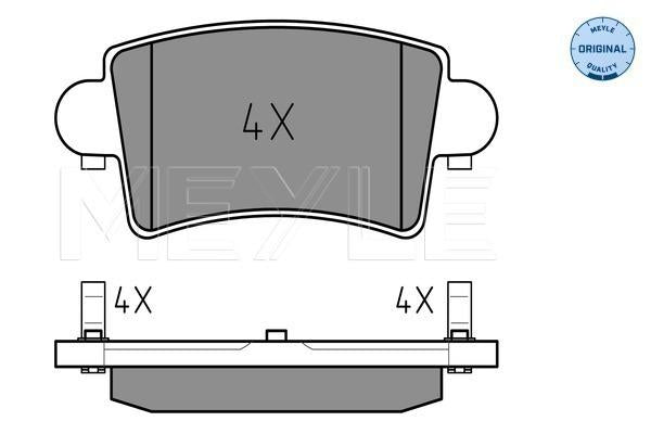 MEYLE Original Brake Pad Set Rear 025 236 6916
