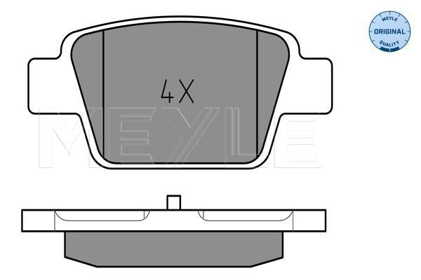 MEYLE Original Brake Pad Set Rear 025 237 1415