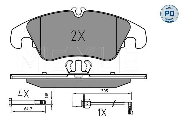 MEYLE PD Brake Pad Set Front 025 247 4319/PD
