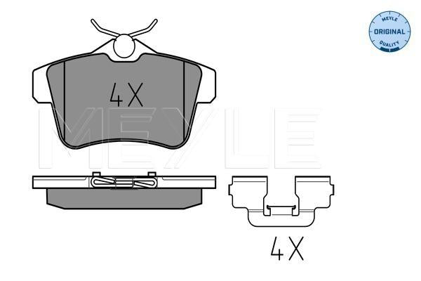 MEYLE Original Brake Pad Set Rear 025 249 2217