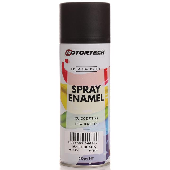 Motortech Aerosol Spray Enamel Matt Black 250g MT013