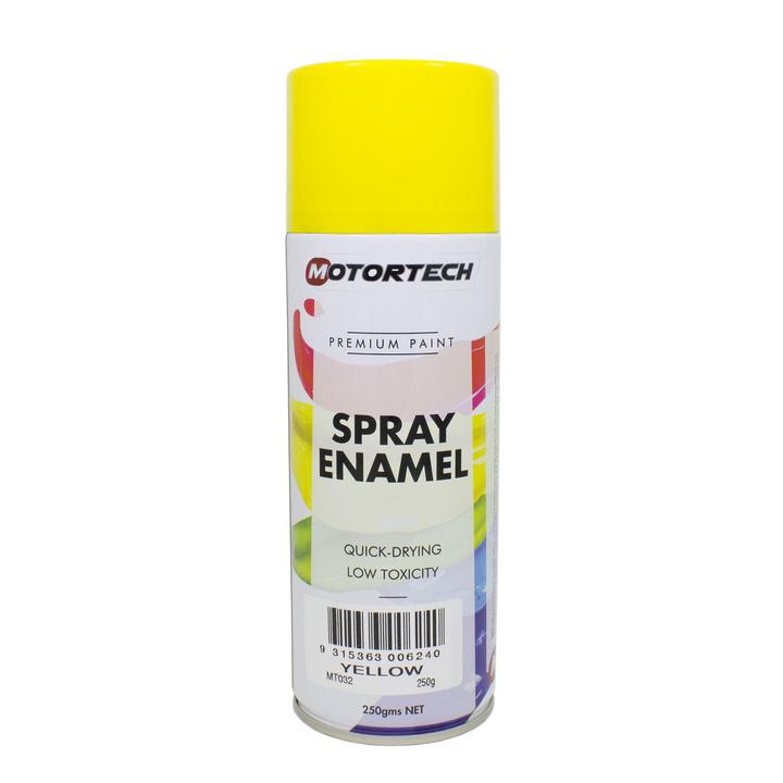 Motortech Aerosol Spray Enamel Yellow 250g MT032