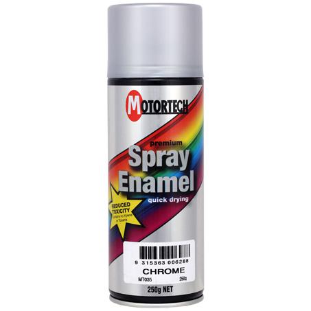 Motortech Aerosol Spray Enamel Chrome 250g MT035