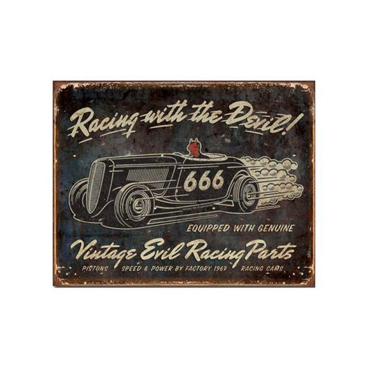 Vintage Evil Racing Parts Metal Sign (41x32cm) MSI1745