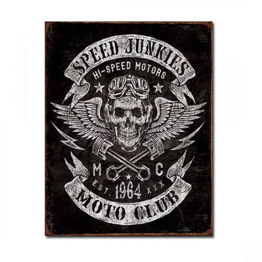 Speed Junkies Moto Club Metal Sign (32x41cm) MSI2053