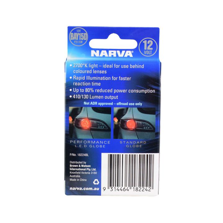 Narva LED BAY15D Globe P21/5W 2700K Blister Pack Pair 18224BL
