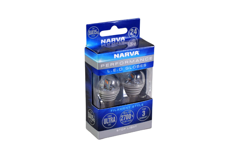 Narva LED Globe 24V BA15S P21W 6000K Blister Pack 18322BL