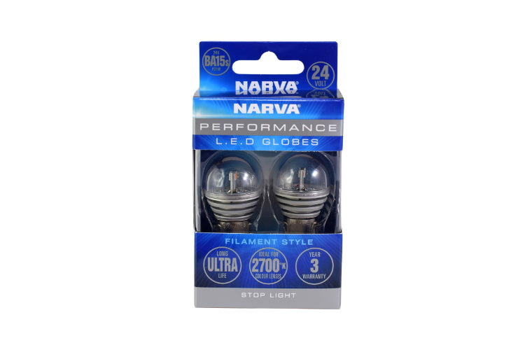 Narva LED Globe 24V BA15S P21W 6000K Blister Pack 18322BL