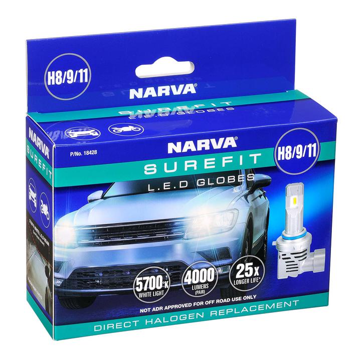 Narva LED Surefit H8/H9/H11 Globes 18428