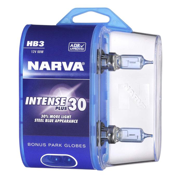 Narva HB3 Halogen Globe 12V 60W Intense Plus 30 2 Pack 48473BL2