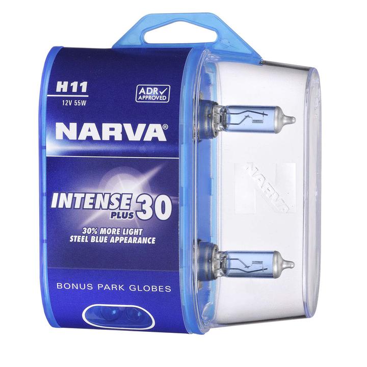 Narva H11 Intense Plus Halogen Headlight Globes 12V 55W Blister Twin Pack 48478BL2
