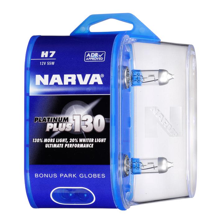 Narva H7 12V 55W Platinum Plus 130 Halogen Headlight Globes 2Pk