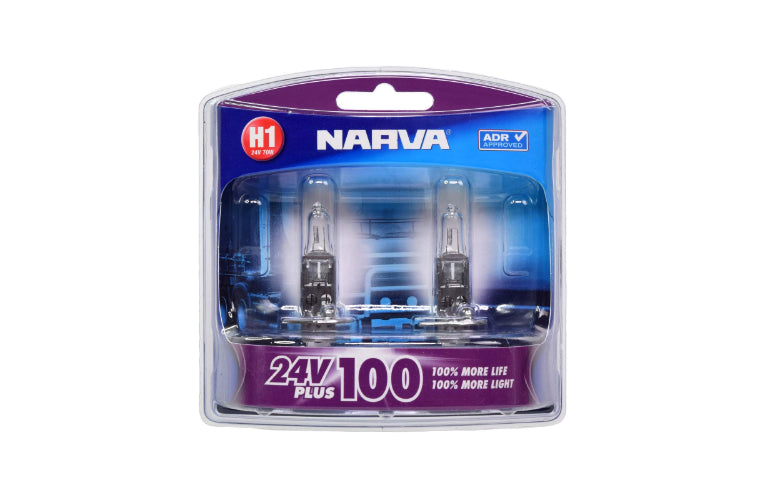 Narva H1 24V 70W Plus 100 Long Life Headlight Globes 2Pk 48705BL2