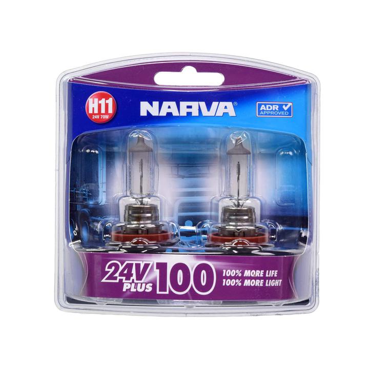 Narva H11 Plus 100 Globe 24V 70W Blister Twin Pack 48740BL2