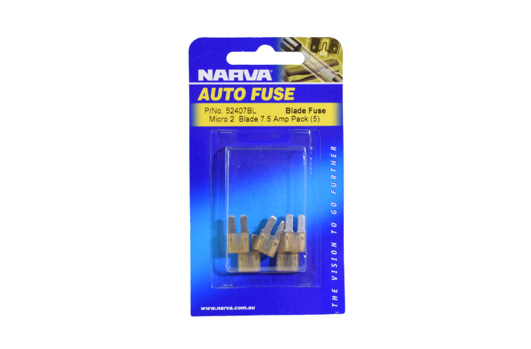 Narva 2 Blade Fuse Micro 7.5A Brown (5Pk) 52407BL