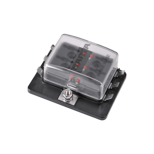 Narva 6-Way Standard ATS Blade Fuse Box Single Power-In Terminal with LED Indicator 54429BL