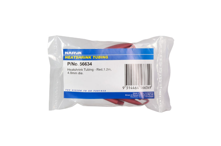 Narva Heatshrink 4.8mm x 1.2m Red 56634