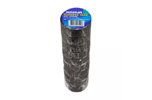 Narva PVC Harness Tape Black 19mm (10 Rolls) 56838BK