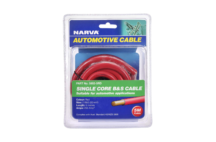 Narva 2 B&S Cable Red 255A 5m 5802-5RD