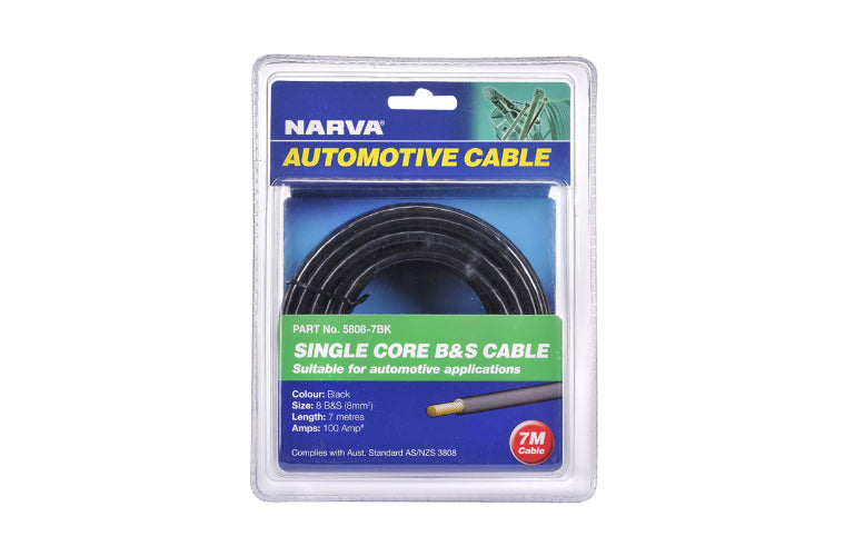 Narva 8 B&S Cable Black 100A 5m 5808-7BK