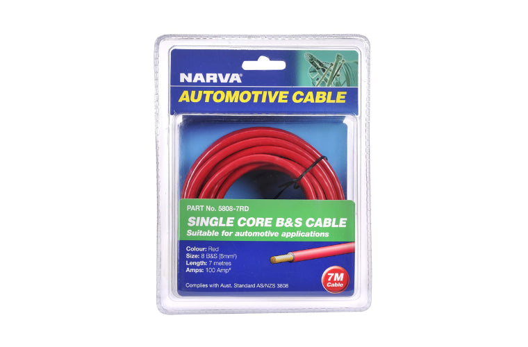 Narva 8 B&S Cable Red 100A 5m 5808-7RD
