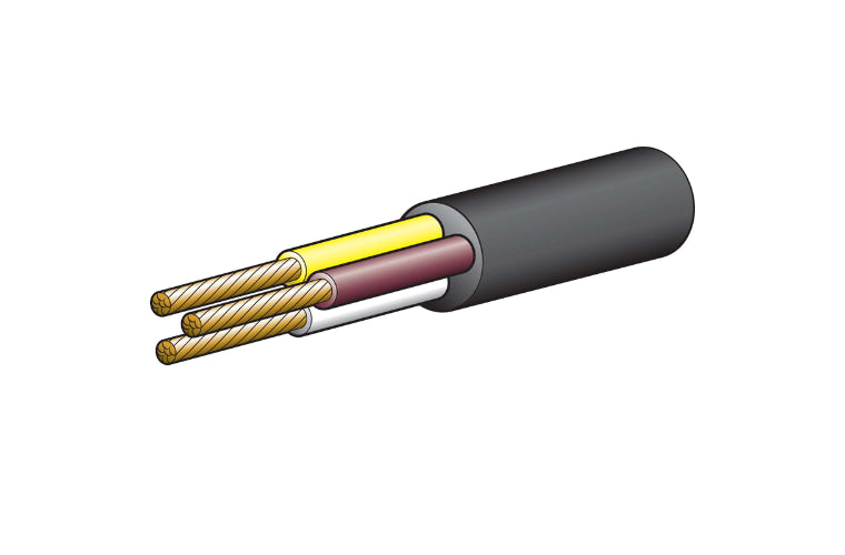 Narva 3mm 3 Core Cable White/Yellow/Brown 10A 100m 5833-100WYB