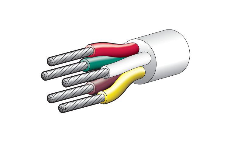 Narva Cable Marine 5 Core 3mm x 30m White 5853M-30TC
