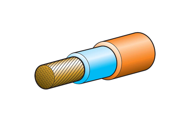 Narva 50mm Double Insulated Welding Cable Orange/Blue 320A 10m 5950-10WC
