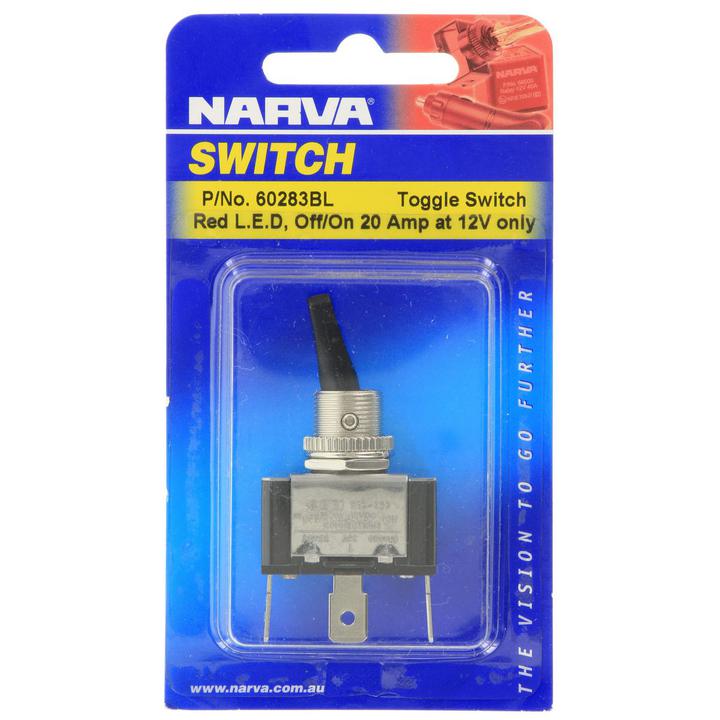 Narva Switch Toggle Illuminated On Off HD Red 60283BL