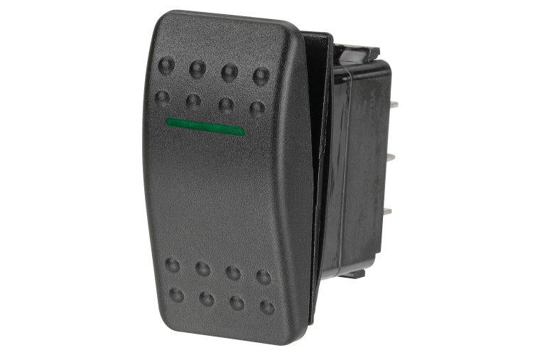 Narva Rocker Switch Sealed 12V 20A Green LED On Off 63113BL
