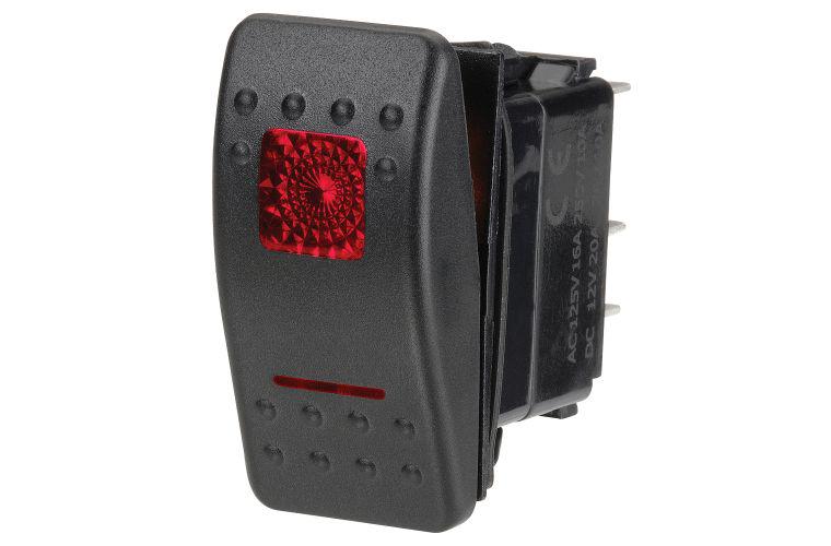 Narva Switch Momentary Rocker Illuminated 12V 20A Red 63129BL