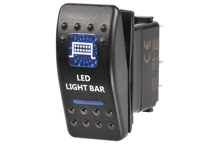 Narva Rocker Switch Light Bar 12V Blue LED 63145BL