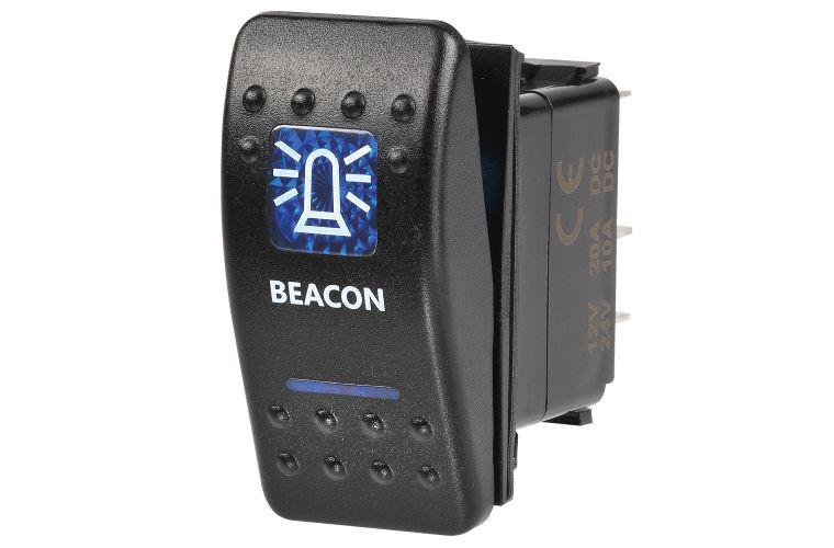 Narva Rocker Switch Beacon 12V Blue LED 63147BL