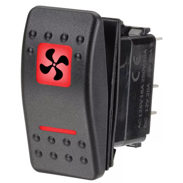 Narva Switch Rocker Illuminated On Off Red 63158BL