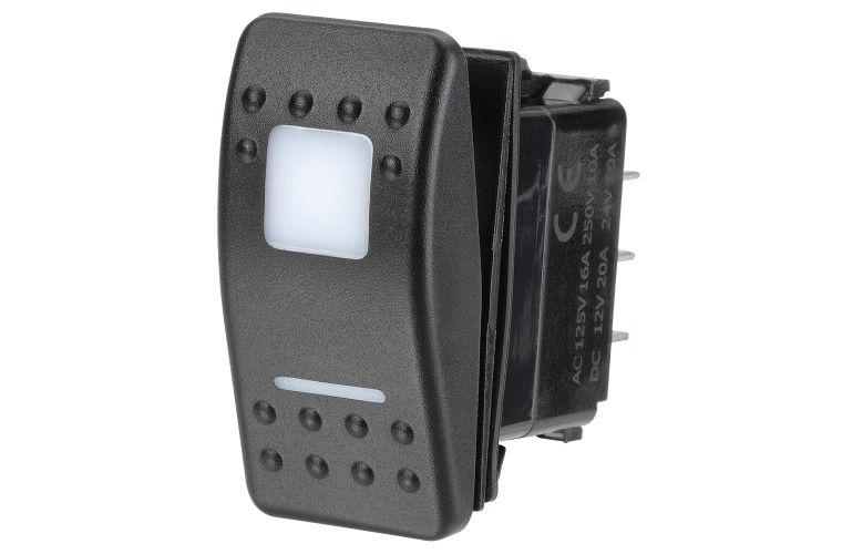 Narva Switch Momentary Rocker Illuminated 12/24V Red On Off On 63172BL