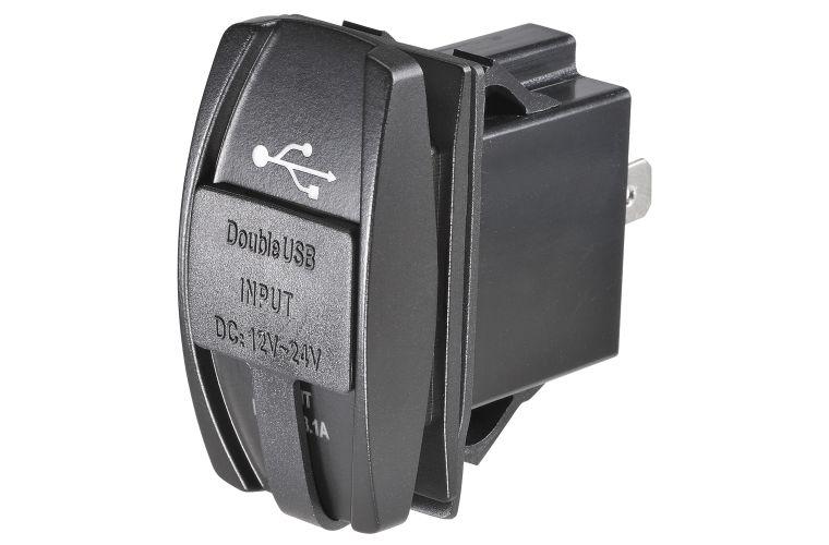 Narva Socket Dual USB 2 Port 12/24V 63218BL