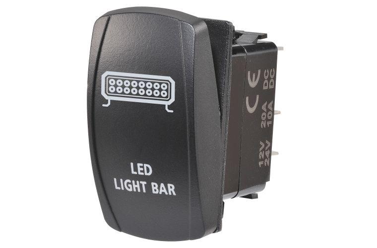 Narva Rocker Switch Light Bar 12/24V Blue LED 63224BL