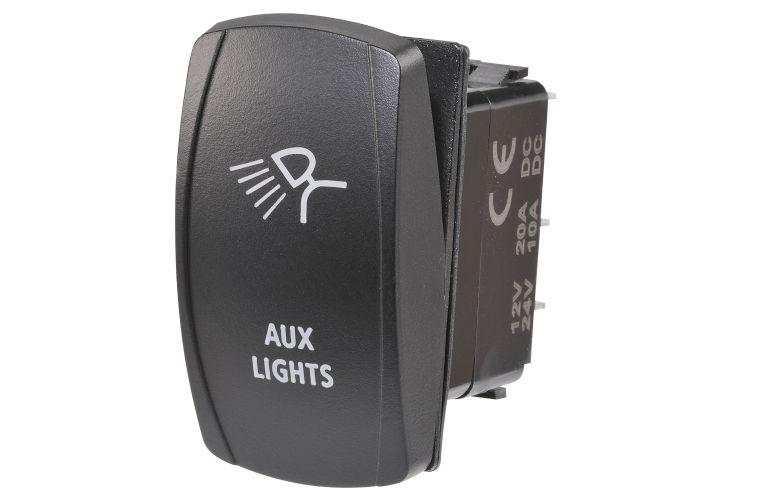 Narva Rocker Switch Aux Lights 12/24V Blue LED 63232BL