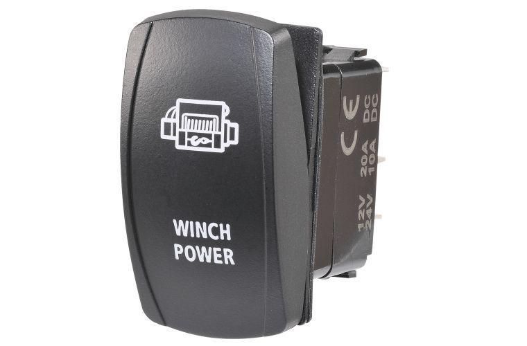 Narva Rocker Switch Winch Power 12/24V Red LED 63236BL